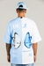 Camiseta Oversized Bicolor - Azul na internet