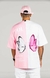 Camiseta Oversized Bicolor Borboleta - Rosa - comprar online