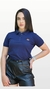 Camiseta Gola Polo Feminina Azul Marinho