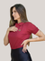 Camiseta Gola Polo Feminina Marsala