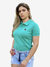 Camiseta Gola Polo Feminina Verde Água Doce