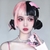 Peruca coreana preta e rosa cosplay anime - comprar online