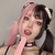 Peruca coreana preta e rosa cosplay anime - loja online