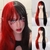 Peruca metade preta e vermelha cosplay lolita na internet