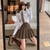 Saia Plissada Coreana Khaki