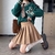 Saia Plissada Coreana Khaki