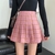 Saia plissada coreana rosa xadrez - Japan Store Br