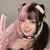 Peruca coreana preta e rosa cosplay anime na internet