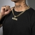 Hip Hop KING Letters Pendant Necklace with Miami Cuban Chain Iced Out Bling HipH - comprar online