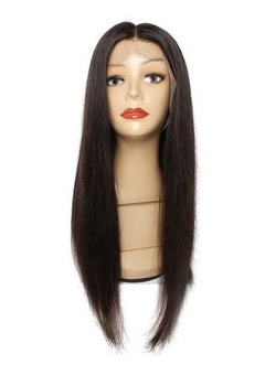 Full Lace Cabelo Humano Liso Cor Castanho Escuro 60cm.
