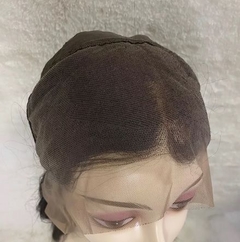 Full Lace Cabelo Humano Liso Cor Castanho Escuro 60cm. - Mari Hair Style