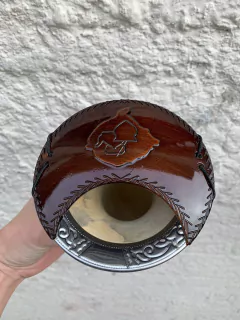 Cuia de Chimarrão Porongo Cavalo Bocal Inox Colorida com Tapa Erva
