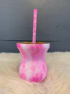 Kit Chimarrão Marmorizado: Cuia Colorida + Bomba - loja online