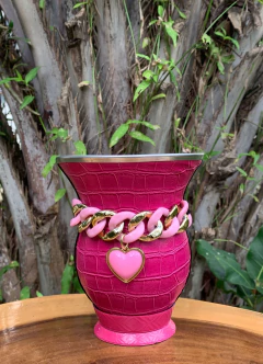 Kit chimarrão: Cuia de Porongo Revestida em Sintético Crocô + Pulseira Luxo - comprar online