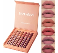 Conjunto de batom HANDAIYAN 6 em 1 líquido fosco À PROVA D'ÁGUA - Beleza de Afrodite