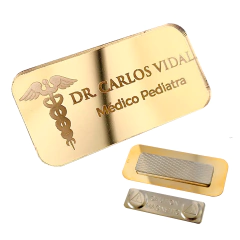 Broche Crachá Boton Doutor Magnético Escovado/Espelhado Imã Personalizado 6X3