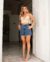Short jeans Mom cintura alta Consciência Jeans 23298