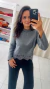 Blusa de manga Longa Renda na internet