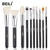 Conjunto de pincéis de maquiagem preto BEILI Base de pincéis de cabelo de cabra naturais profissionais - drop buy