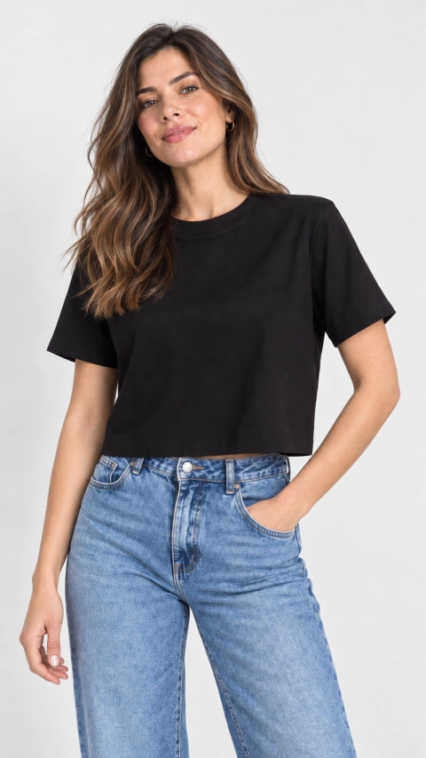 T-Cropped Premium - Preto