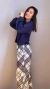 Pijama Laura Longo - Xadrez Marinho na internet