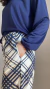 Pijama Laura Longo - Xadrez Marinho - loja online