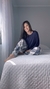 Pijama Laura Longo - Xadrez Marinho - comprar online
