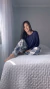 Pijama Laura Longo - Xadrez Marinho - comprar online