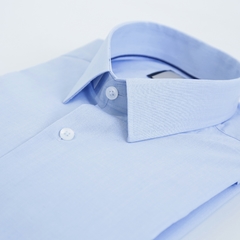 CAMISA SOCIAL MASCULINA MANGA LONGA COMFORT FIT FIO A FIO AZUL CLARO na internet