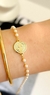Pulseira de pérola com são bento - banho de ouro - comprar online