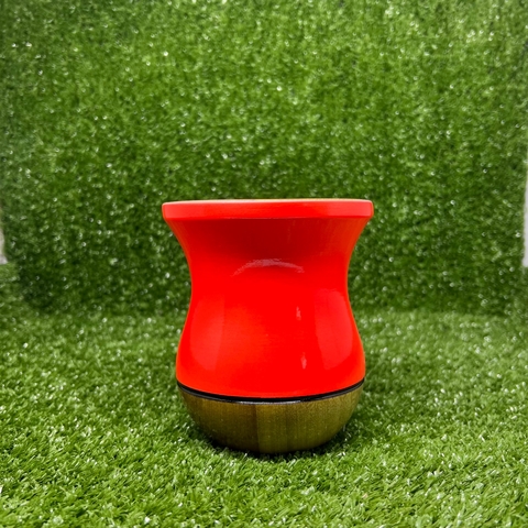 Cuia de Imbuia Madeira Bicolor Laranja