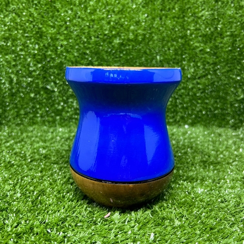 Cuia de Imbuia Madeira Bicolor Azul