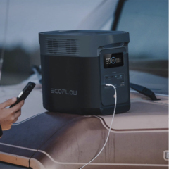 Estación de Energía Portátil Delta 2 1024Wh Litio LFP / 6 AC 1800 W (Max. 2200W) / 2 USB-C 100W / Capacidad para Aumentar Respaldo / Cargador de Coche - Seguridad Avanzada - Todo en Sistemas de Seguridad, Proteccion y Comunicación.