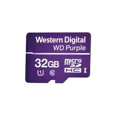 Memoria microSD de 32GB PURPLE, Especializada Para Videovigilancia, 10 VECES MAYOR DURACIÓN, 3 AÑOS DE GARANTIA