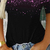 Imagem do Glitter Manga Curta V Neck T Shirt Senhoras Casual Ombro Frio Blusa Top