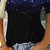Glitter Manga Curta V Neck T Shirt Senhoras Casual Ombro Frio Blusa Top