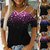 Glitter Manga Curta V Neck T Shirt Senhoras Casual Ombro Frio Blusa Top