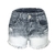 SHORTS SEXY, cintura alta rasgado calças de brim curto com borla feminino