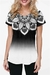 Camiseta gradiente de impressão 3D feminina, camiseta Harajuku, camiseta extragrande para senhoras, manga curta, blusa com decote em O, roupas de verão, novo, moda - comprar online