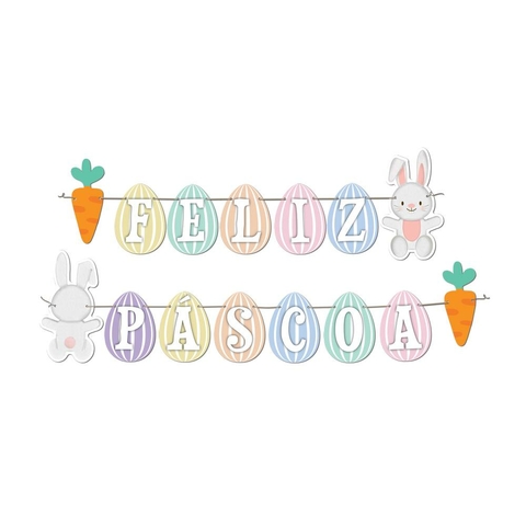 Faixa Decorativa Feliz Páscoa