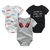 Imagem do BodySuits 3/peças recém-nascidas unissex, estampas minimalistas