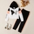 Conjunto de moletom e calça com capuz e estampa de borboleta infantil
