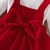 2 pçs bebê menina 95% algodão com body macacão nervuras manga longa, vestido suspensório, vermelho com designer de laço