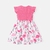 Vestido com manga de curta com estampa de flamingos
