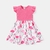 Vestido com manga de curta com estampa de flamingos na internet
