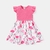 Vestido com manga de curta com estampa de flamingos na internet