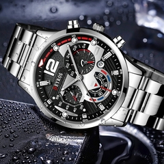 Fashion Men’s Stainless Steel Watches Luxury Quartz Wristwatch Calendar Lumin