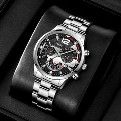 Fashion Men’s Stainless Steel Watches Luxury Quartz Wristwatch Calendar Lumin na internet