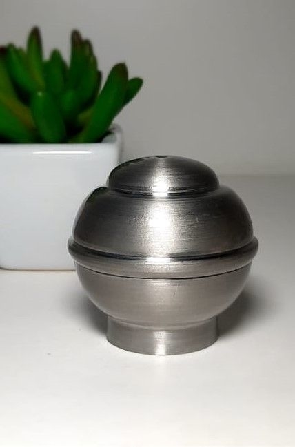 Ponteira Bola Oca para varão de cortinas - Aço escovado