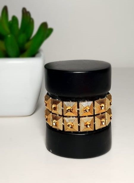 Ponteira Cilindro para varão de cortinas - preta e gold